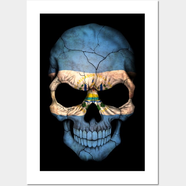 El Salvador Flag Skull Wall Art by jeffbartels